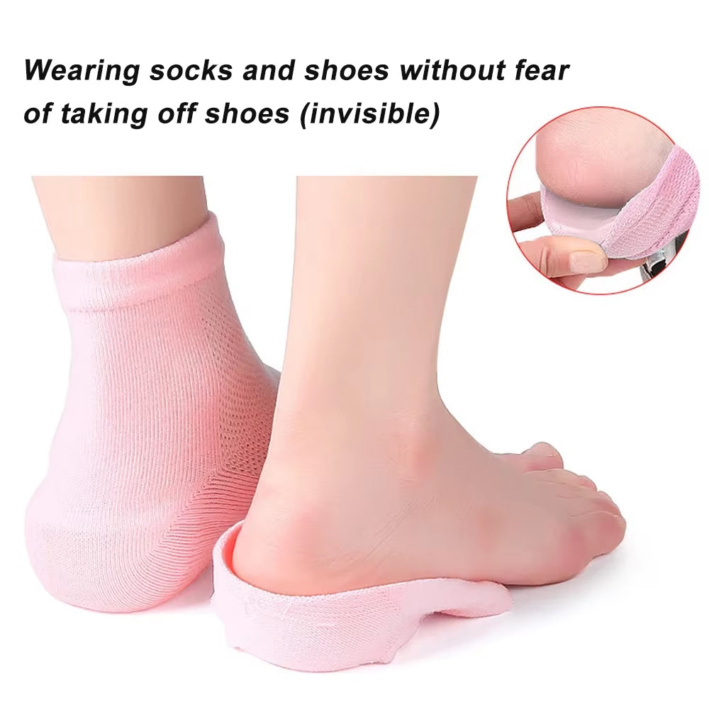 1Pair Height Max Socks, Height Max Insoles 3.5Cm, Invisible Shoe Lift Heel Pads, Half Height Increase Insoles for Women Men